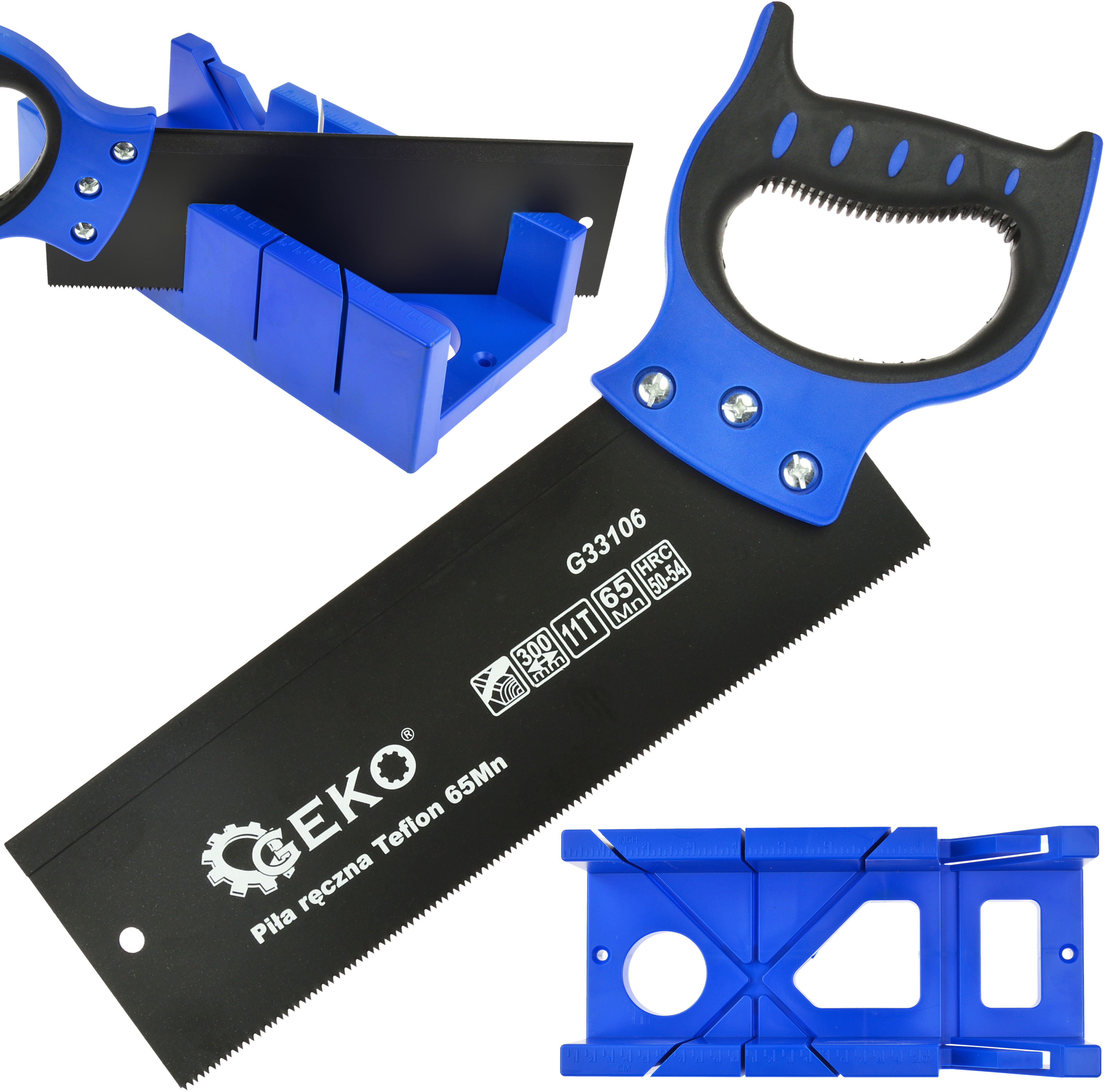 Geko Piła ręczna teflonowa 300mm z praktycznym korytkiem G33106