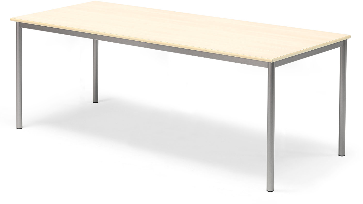 AJ Produkty Stół Sonitus, 1800x800x720 mm, rama srebrna, dźwiękochłonny HPL, brzoza