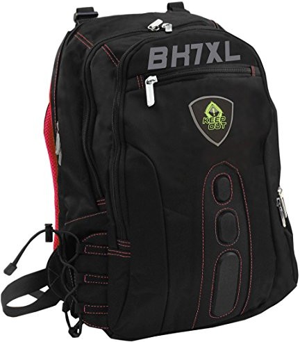 KEEP OUT KEEPOUT bk7rxl sztuczna skóra, nylon czarny, czerwony plecak  plecaki (sztuczna skóra, nylon, czarny, czerwony, monotonia, unisex, 43,2 cm (17), kieszeń z przodu BK7RXL