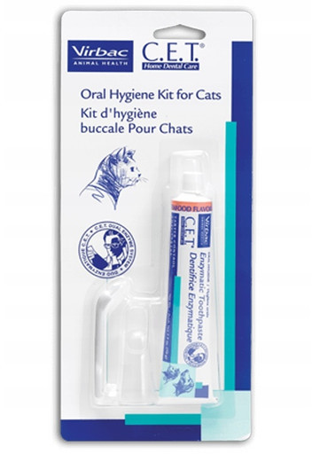 VIRBAC VIRBAC Zestaw stomatologiczny dla kotów pasta o aromacie rybnym 43 g i szczoteczka