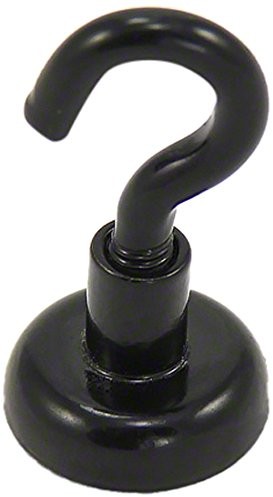 first4magnetsTM first4magnets f4me16bknh 1 magnesy neodymowe z haczykami M4, 9,7 kg Pull, 1 opakowanie, metal, lakierowany na czarno, 25 x 10 x 3 cm F4ME16BKNH-1