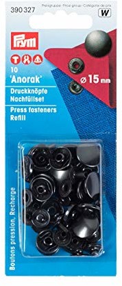 Prym 390327 Bezszyciowy wkład do uzupełniania do 390302 zatrzask anorak mosiądz 15 mm oksydowany
