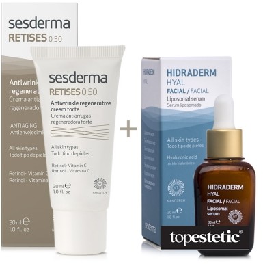 Sesderma Retises 0,5% + Hidraderm Hyal Liposomal Serum ZESTAW Regenerujący krem przeciwzmarszczkowy 30 ml + Serum Liposomowe 30 ml