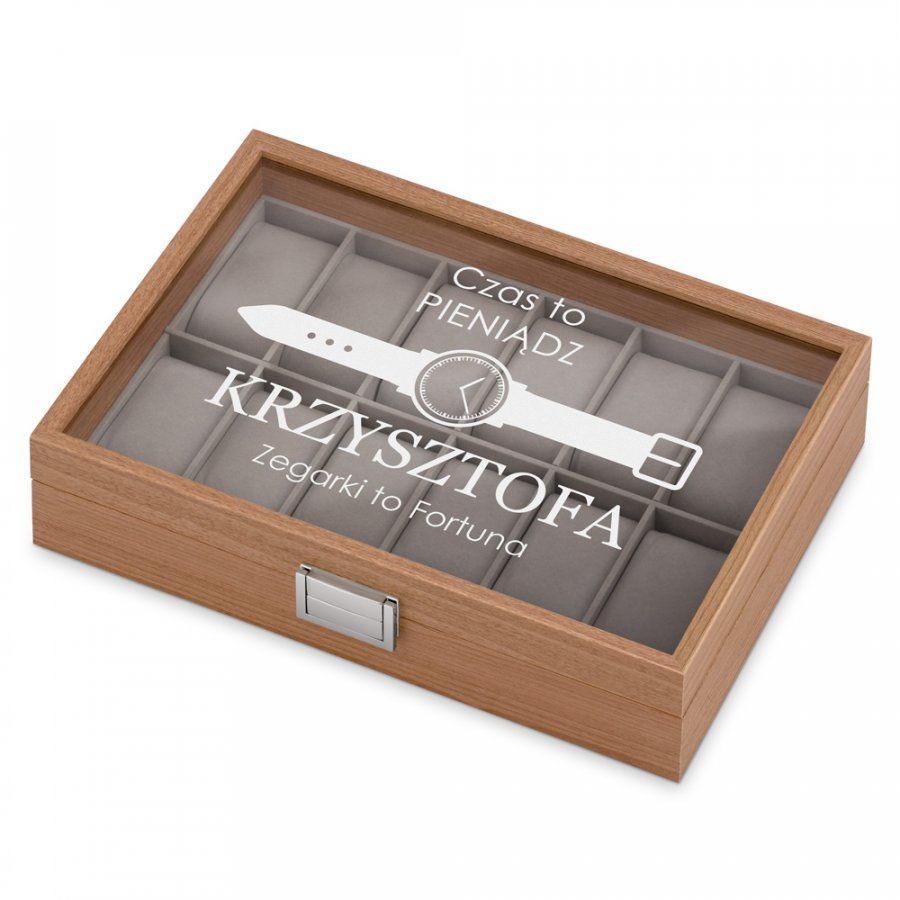 Murrano Drewniana Szkatułka Kuferek na Zegarki GRAWER Fortuna SZKT-DR12-003