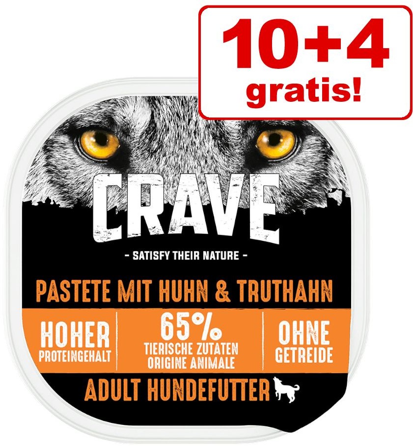 Crave Crave Adult paszteciki dla psa, 10 x 150 g - Kurczak i indyk, 10 x 150 g