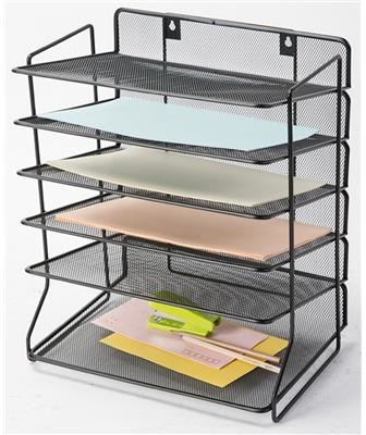 Q-CONNECT Sorter na dokumenty Office Set, metalowy, 6 półek, czarny KF17289