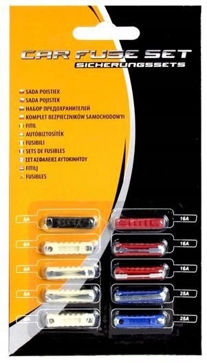 Bezpieczniki samochodowe cylindryczne/10szt / 7779