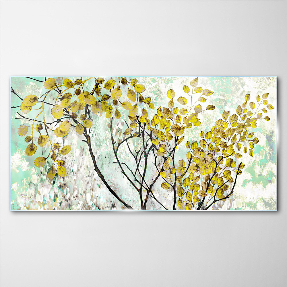 PL Coloray Obraz na Szkle drzewo gałęzie liście 100x50cm