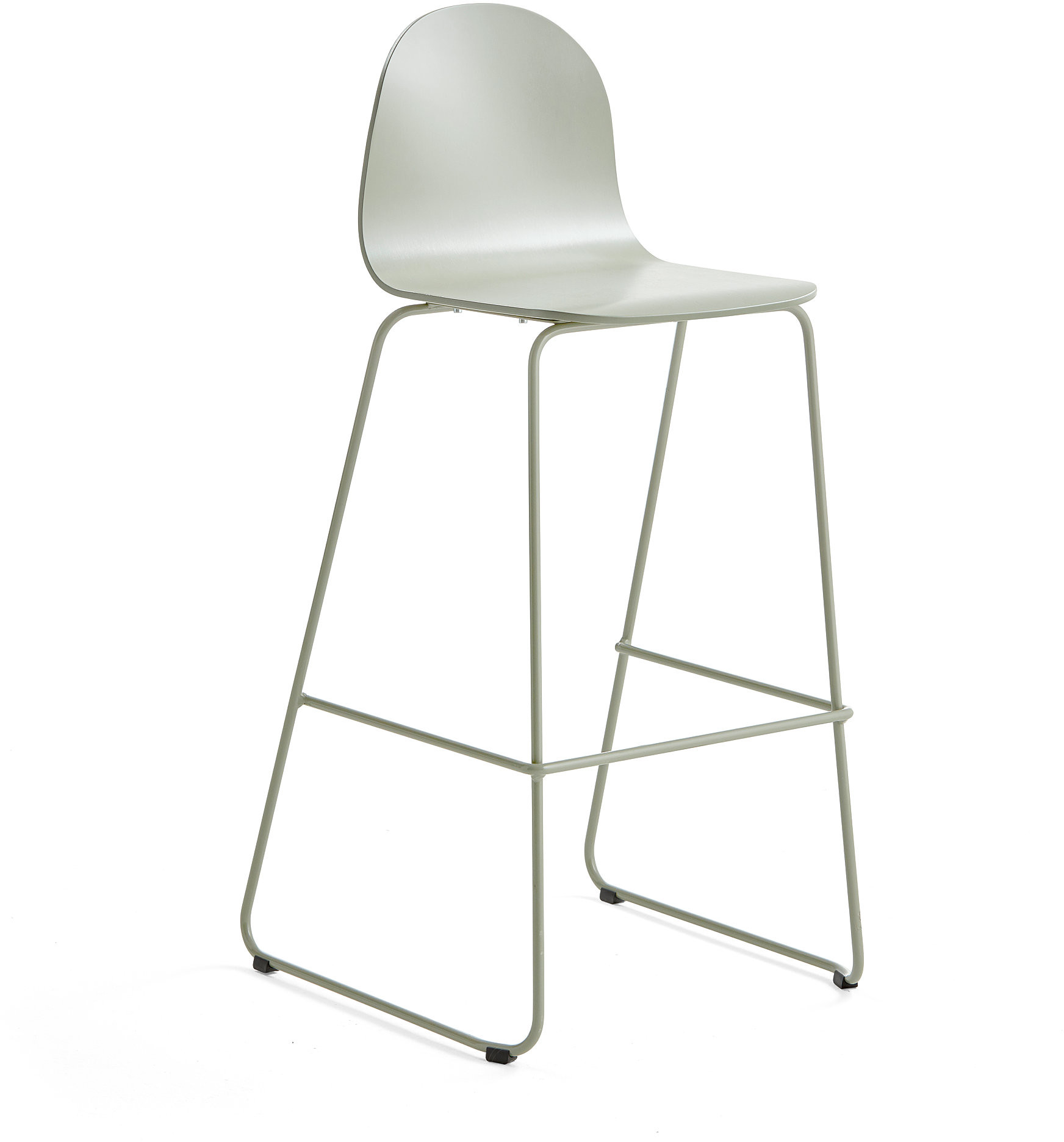 AJ Produkty Krzesło barowe GANDER, płozy, siedzisko 790 mm, lakierowany, zielonoszary