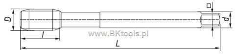FENES Gwintownik maszynowy DIN 5156-B G1/4 HSS-E TiN/1200