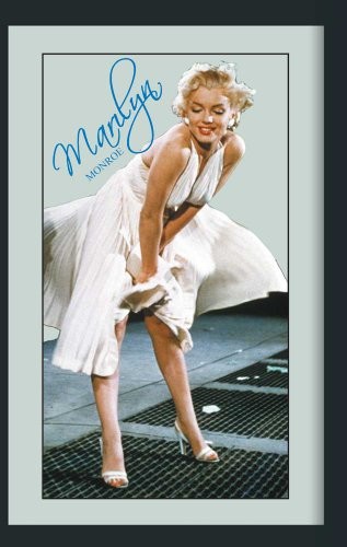 Empire plakat  sukienka Monroe, Marilyn  białe  rozmiar (cm), ok. 20 X 30  lustro lustro na ścianę z czarnego tworzywa sztucznego ramki o wyglądzie drewna z nadrukami z nadrukami 537850