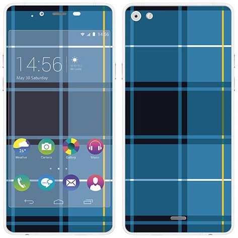 Wiko Royal Sticker Royal tatuaż ścienny RS. 122334 samoprzylepny do Highway Pure z motywem Blue Tartan RS.122334