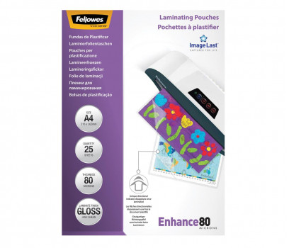 Fellowes Laminator Folie do laminowania 80 , 216x303 mm , A4, 25 szt. , 5396205
