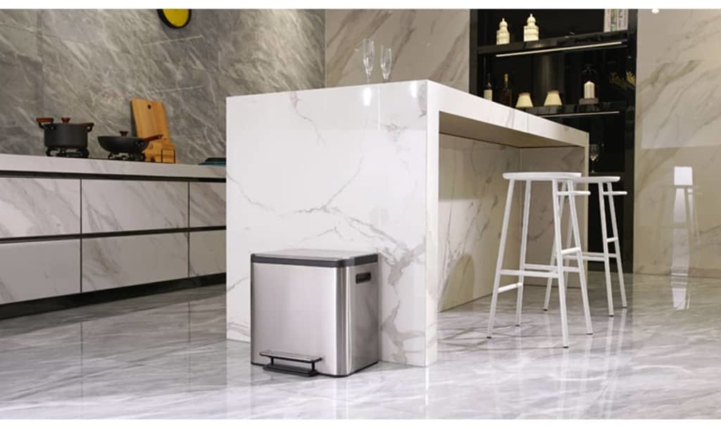 Vepa Bins EKO Kosz na śmieci z pedałem EcoCasa, 30 L, matowy srebrny