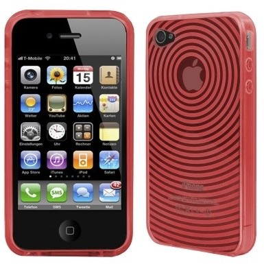 Logotrans Orbit Series silikonowy pokrowiec ochronny do Apple iPhone 4, czerwony 4250424917729