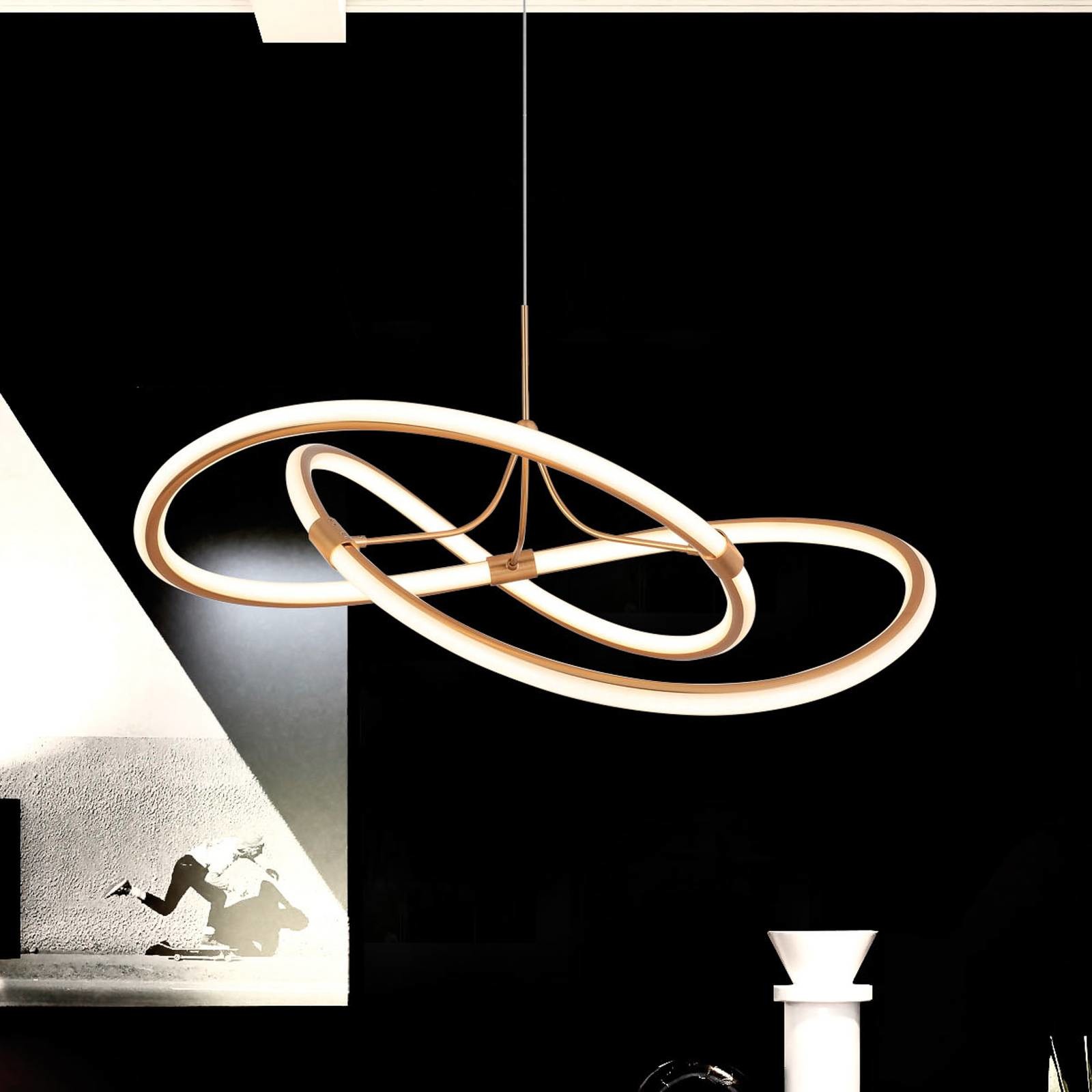 Viokef Lampa wisząca LED Lorra, złota