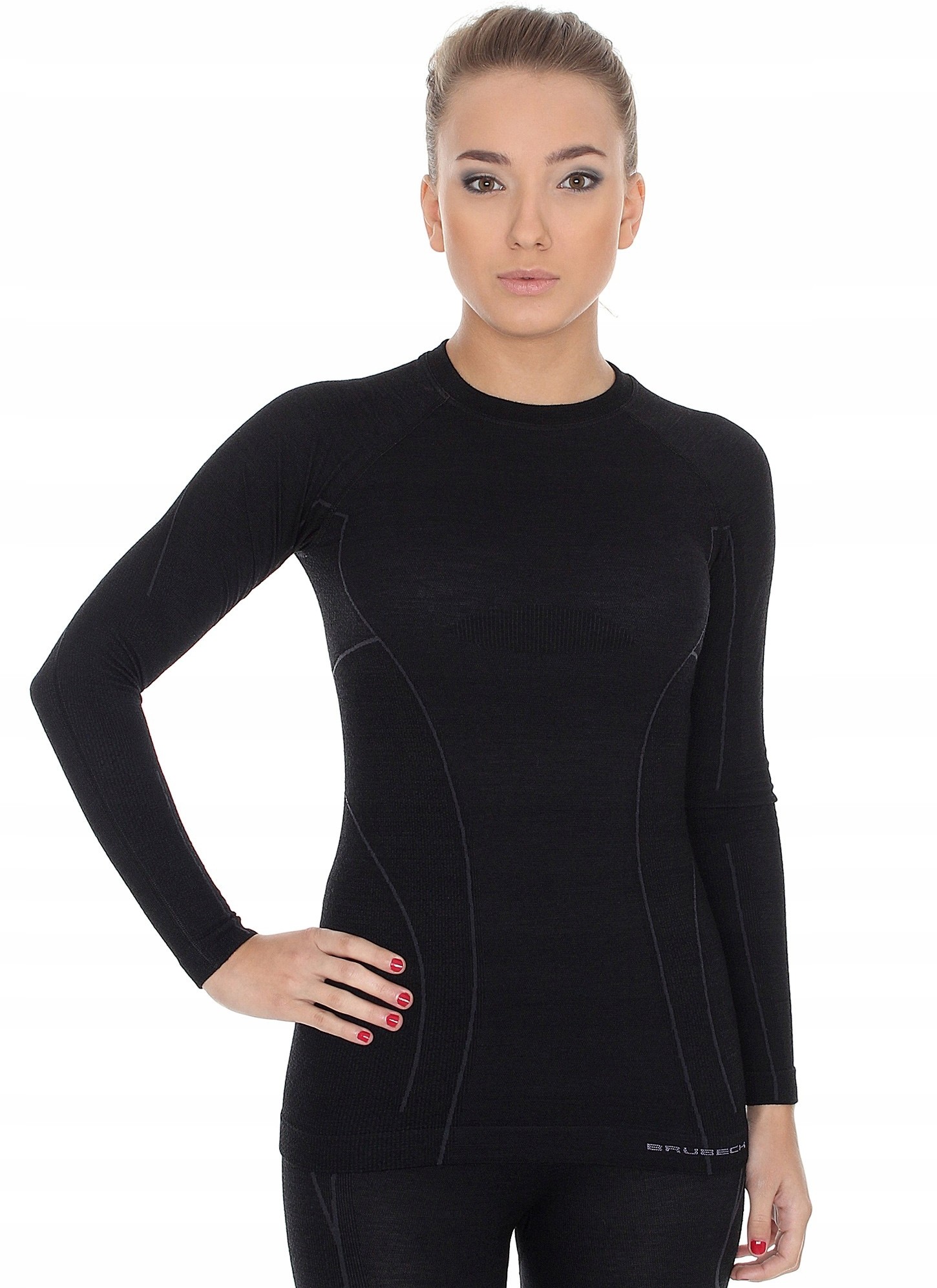 Brubeck Bluza Damska Wełna Merino LS12810 Czarna M