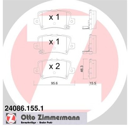 ZIMMERMANN Zestaw klocków hamulcowych, hamulce tarczowe 24086.155.1