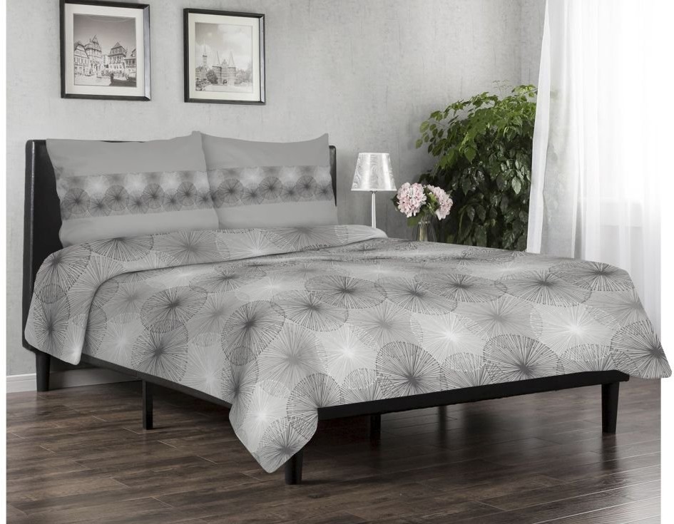 Matex Multitex Pościel flanelowa, szara, 160x200 cm, 2x 70x80 cm