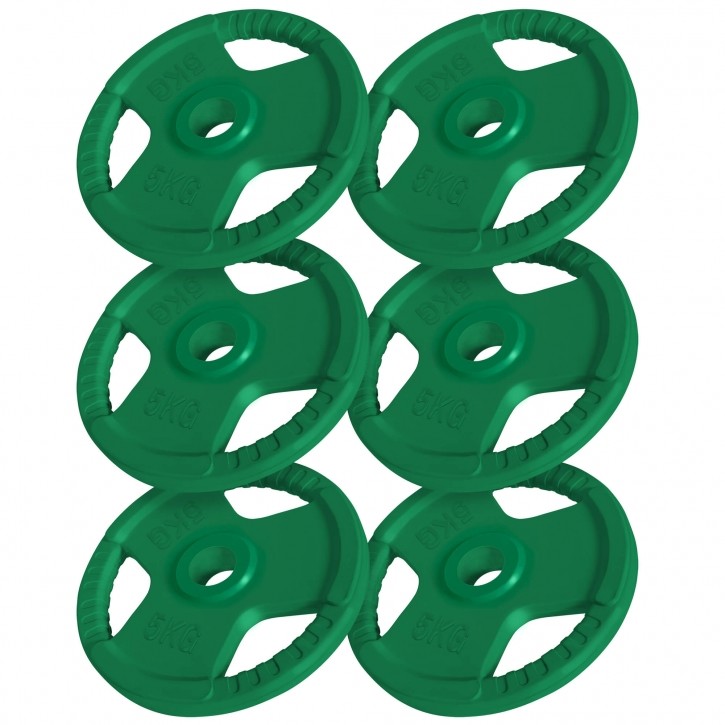 Gorilla Sports Zestaw obciążeń gumowanych 50mm Gripper 6 x 5kg (100630-00009-0113)