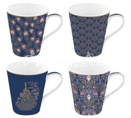 Nuova Cer Easy life r2s KUBKI PORCELANOWE - COFFEEMANIA PEACOCK paw - KPL. 4 Szt. R0128PECK