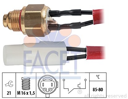 FACET Przełącznik termiczny, wentylator chłodnicy 7.5065