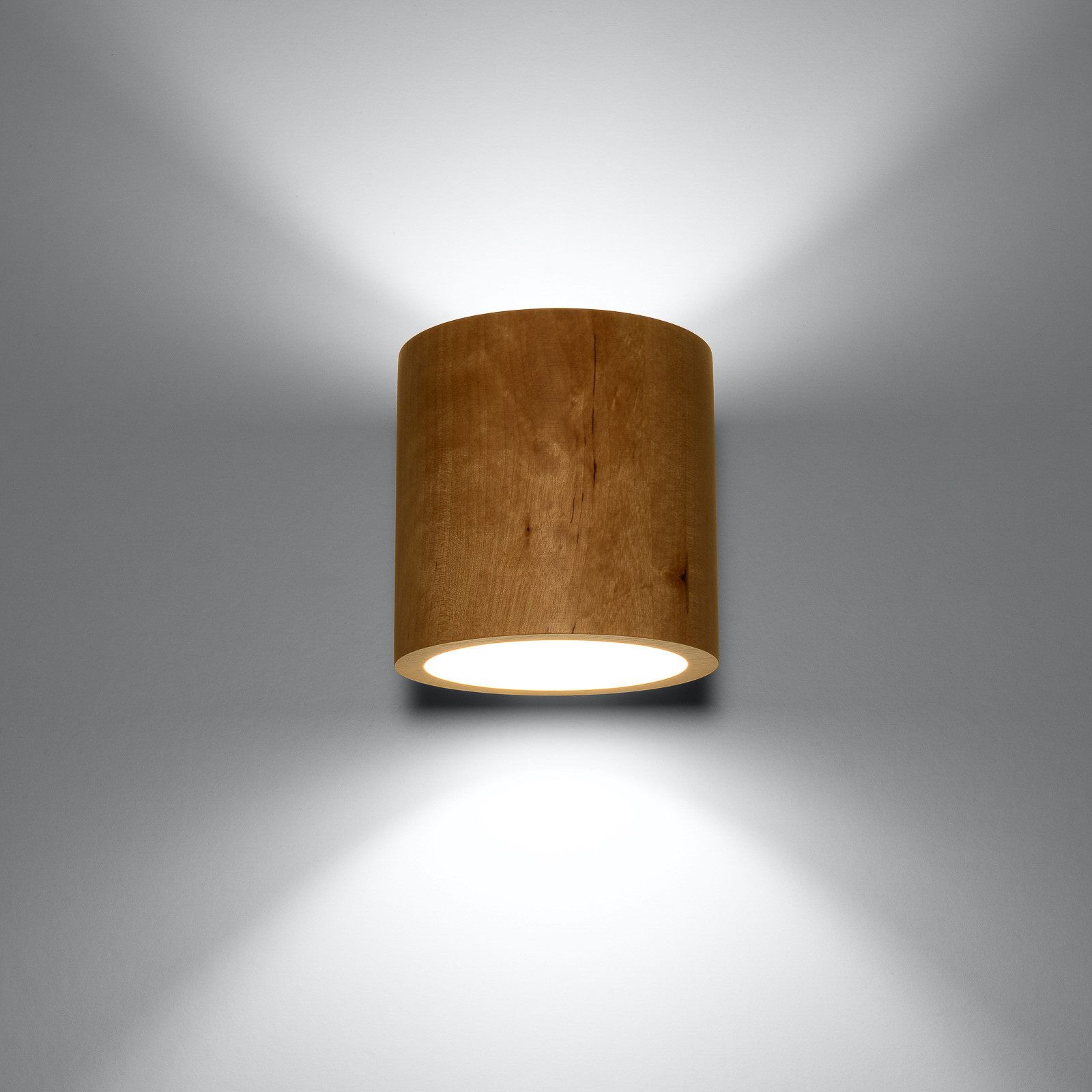 Sollux Lighting Lampa ścienna Ara jako walec z drewna