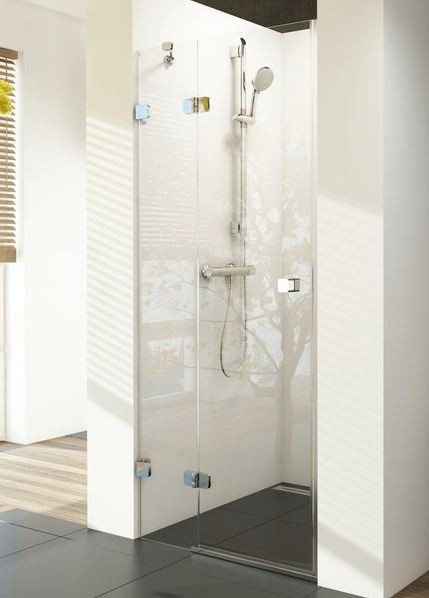 Ravak Brilliant BSD2-80P Drzwi prysznicowe 80x195 cm z powłoką AntiCalc prawe profile chrom szkło przezroczyste 0UP4AA00Z1