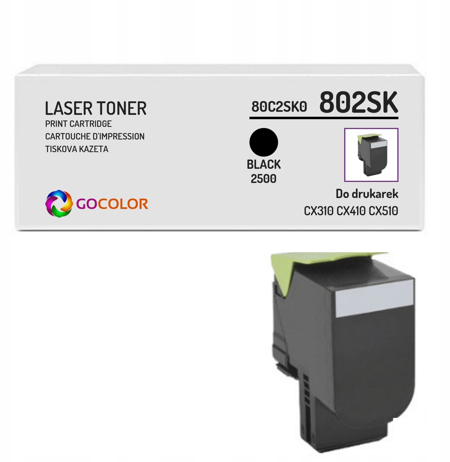 Toner zamiennik z Lexmark 80C2SK0 Black CX410 de