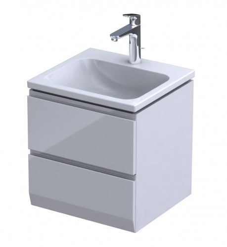 Oristo Szafka wisząca BRYLANT UNI 50 cm z umywalką CERA BIAŁY POŁYSK OR36-SD2S-50-1-V3 + UME-CE-50-91