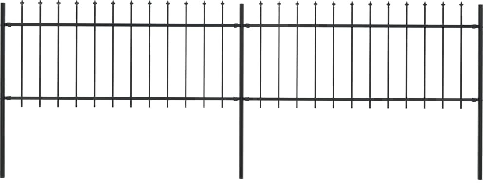 Vidaxl z prętów z grotami, 3,4 x 0,8 m, stalowe, czarne