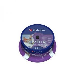 Verbatim Dysk DVD+R 16x cake 25Pack Nadruk 43539 VERDVD09118
