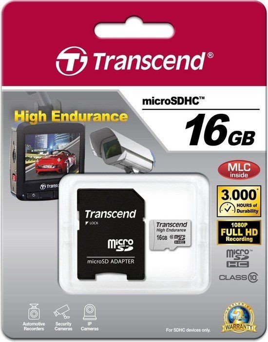 Transcend High Endurance MicroSDHC 16GB U1 TS16GUSDHC10V TS16GUSDHC10V