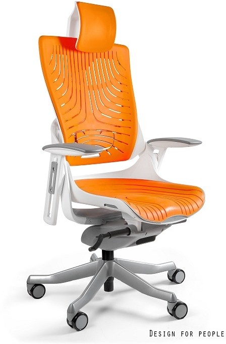 Unique Fotel biurowy WAU 2 biały elastomer mango W-709-W-TPE12)  W-709-W-TPE12