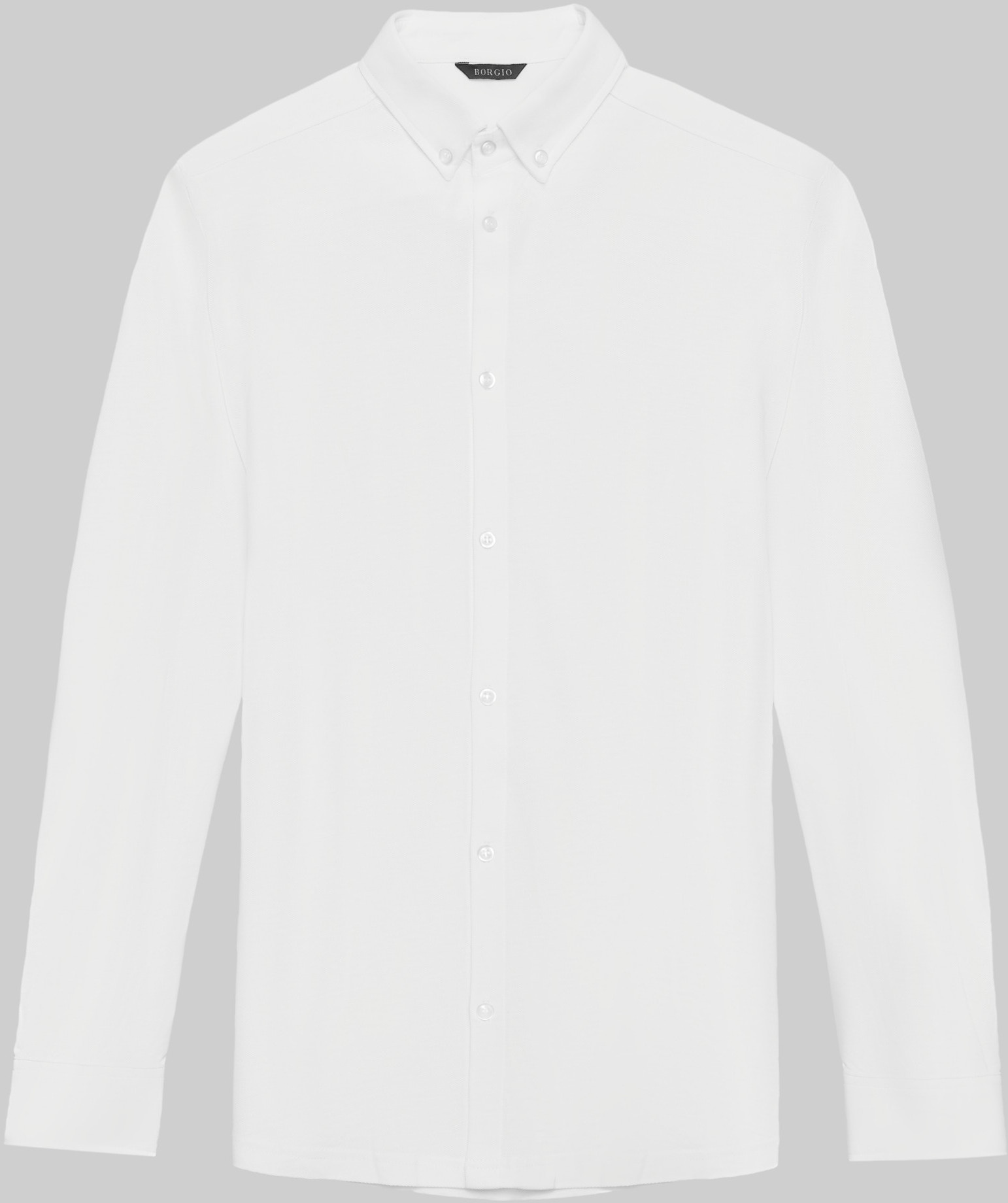 Borgio koszula lenola 00331 długi rękaw biały slim fit