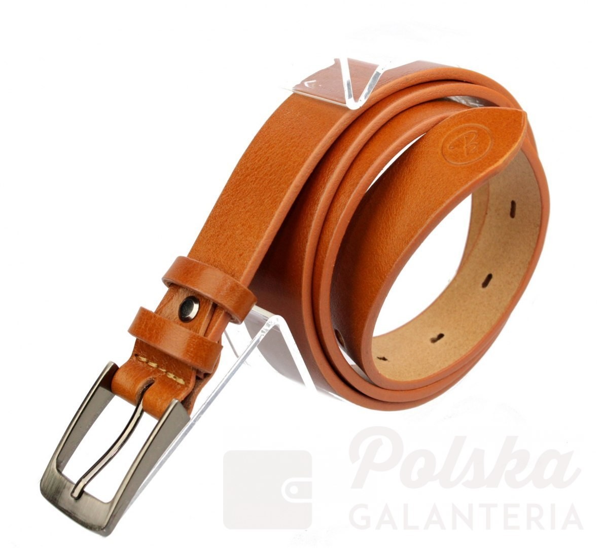 BACHOWSKI (PL) Pasek Skórzany BACHOWSKI (PL) JASNY BRĄZ GŁADKI Skóra Licowa EXTRA 30 mm PB30S12