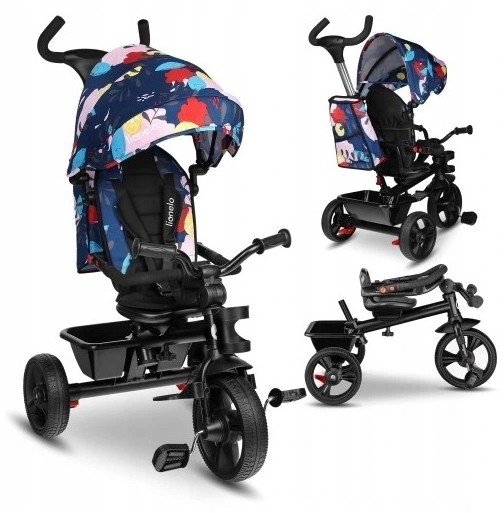 LIONELO Rowerek Trójkołowy Haari 2 w 1 kolor Blue Navy 5903771700382