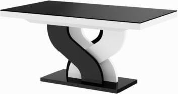 Hubertus Stół BELLA 160256 x89 czarny połysk/biały połysk rozkładany HS-BELLA-BW