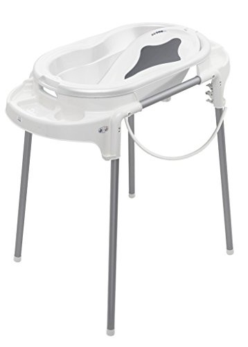 Rotho Babydesign Rotho BABY DESIGN wanna kąpielowa Station Top/100 cm szerokość/Baby Biały ze stojakiem przegródki i wanna do przechowywania, z regulacją wysokości  biały 21042 0001 01