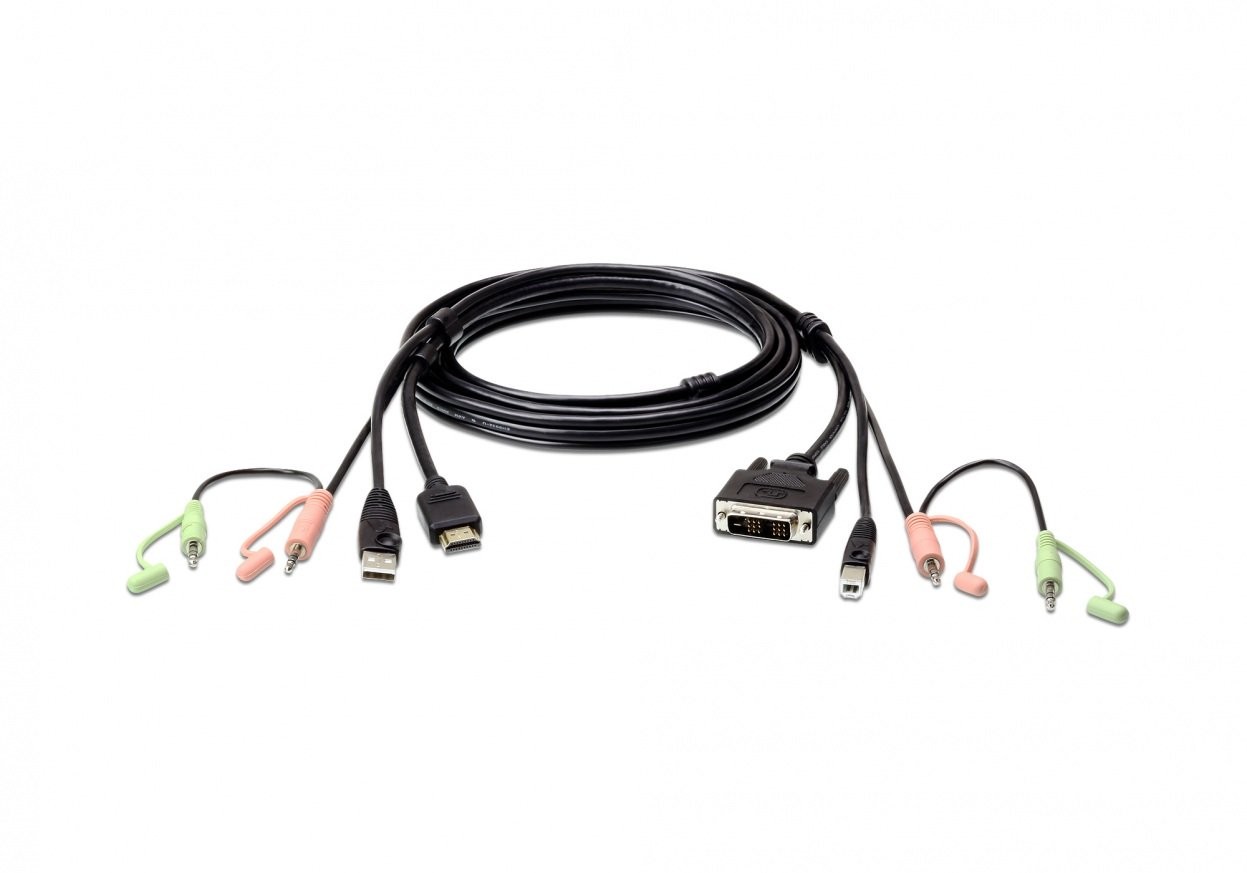 Aten kabel 2L-7D02DH 1.8M USB HDMI DVI-D KVM z Audio 2L-7D02DH
