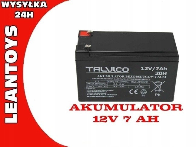 Akumulator żelowy do Auta na Akumulator 12V 7.2AH