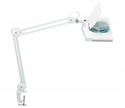 MAUL Lampka LED z lupą na biurko MAULvitrum, 7W, mocowana zaciskiem, biała M8265002