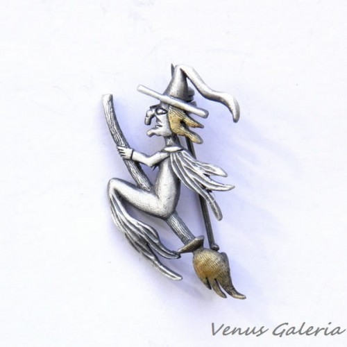 Broszka srebrna - Wiedźma mała oksydowana 1050