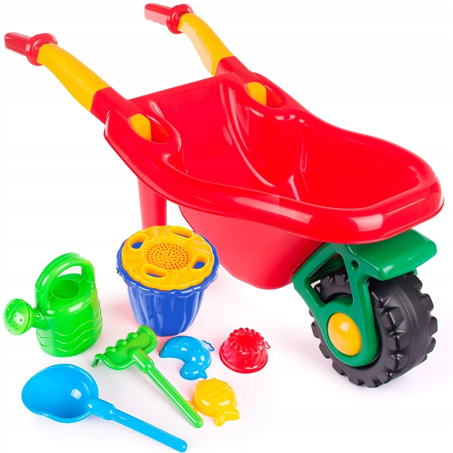Taczka + Zestaw Do Piasku 8 El. Konewka, Wiadro