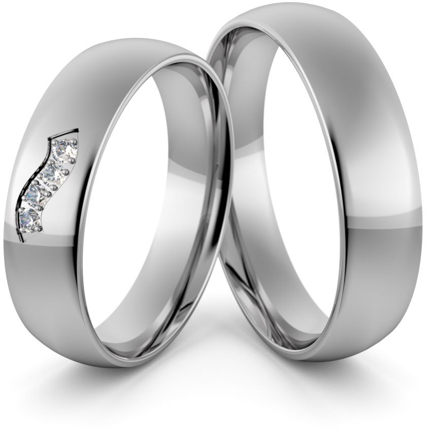 Eminence Obrączki ślubne palladowe 5 mm z brylantami - Pd-94 Pd-94