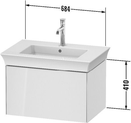 Duravit White Tulip Szafka podumywalkowa 68,4x45,8x41 cm biała wysoki połysk WT424108585