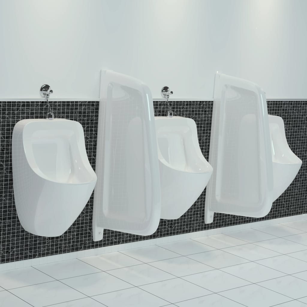 vidaXL Przegroda pisuarowa, ceramiczna, biała vidaXL
