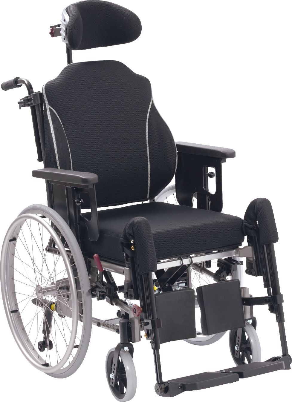 Netti Wózek inwalidzki specjalny z amortyzowaną ramą i przesuwaną płytą siedziska - duży zakres regulacji, komfortowa poduszka Netti UNO, oddychająca tapice