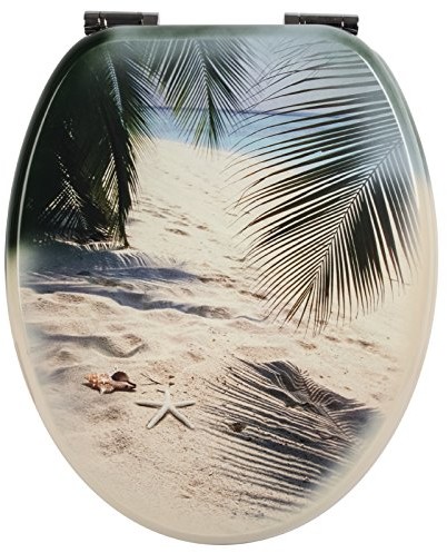 Sitzplatz Deska sedesowa dekoracja Beach | deska toalety | deska klozetowa z drewna | | metalowy zawias | automatycznego opuszczania Soft-Close-Fast-Fix-szybkim zapięciem 40113 5