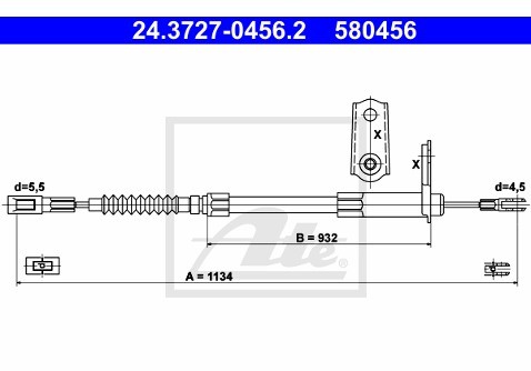 ATE Linka hamulca ręcznego 24.3727-0456.2